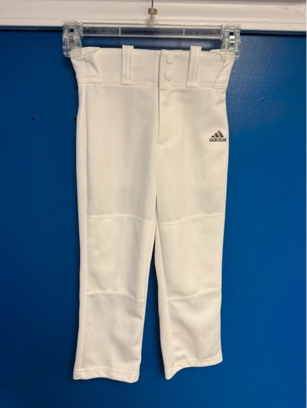 Adidas Youth White Double Knee Baseball Pants Size 2XS (5-6Y)